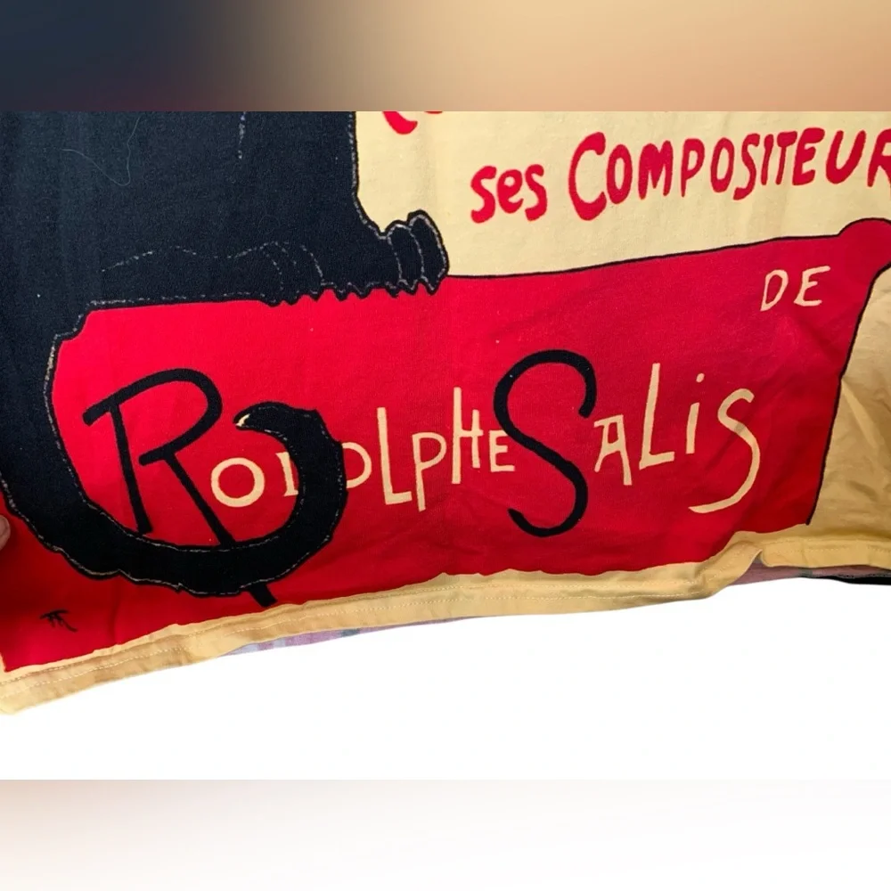 Chat Noir Théophile Steinlen All Over Print Cotton Shirt Size L Steampunk Goth - Picture 3 of 6